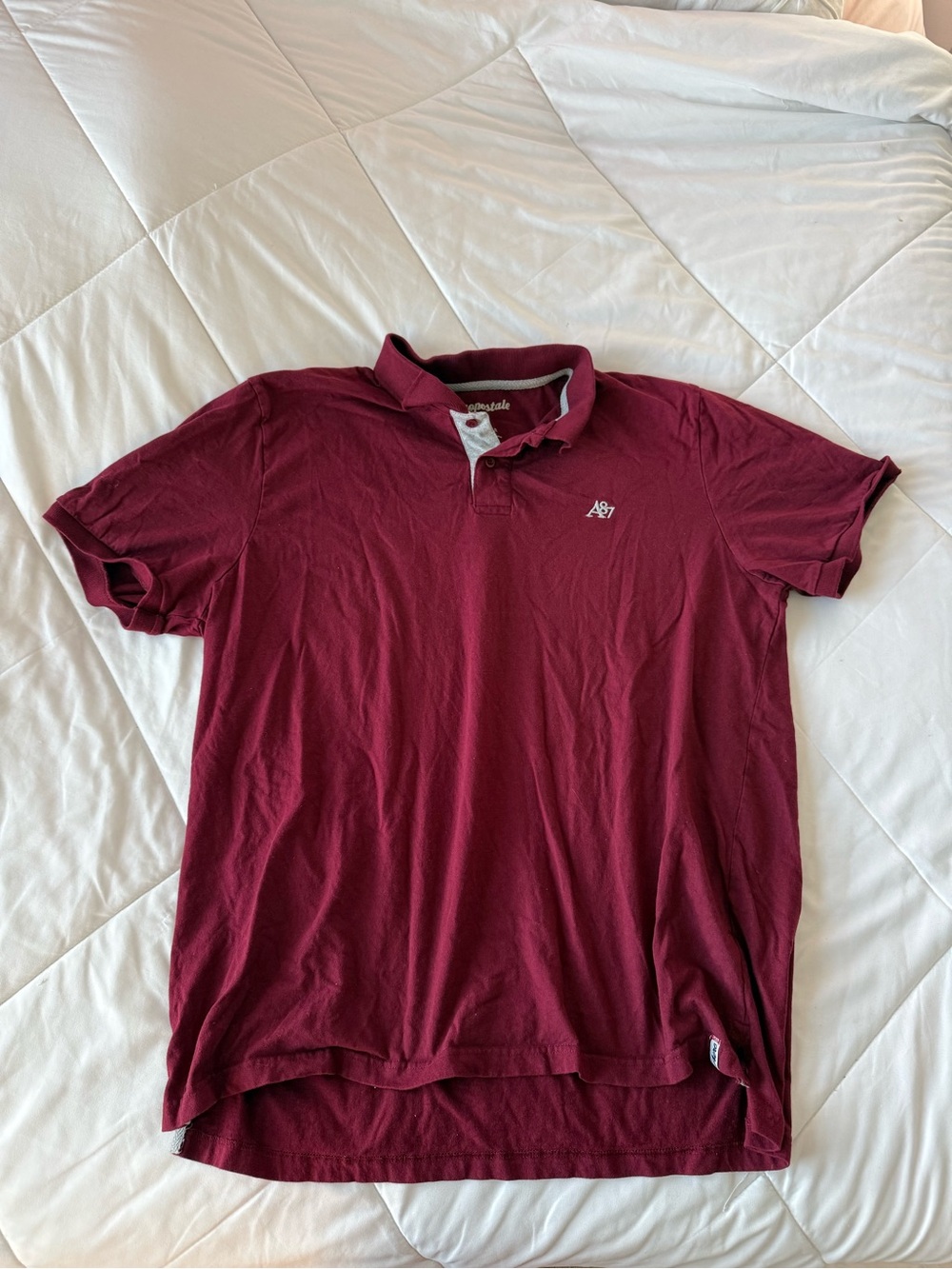 Aeropostale Men's Burgundy Short-Sleeve Polo